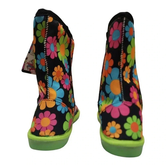 Dawes Flower Power Aussie Boots | Women’s 7 | Black Multicolor Y2K Retro - Picture 15 of 16